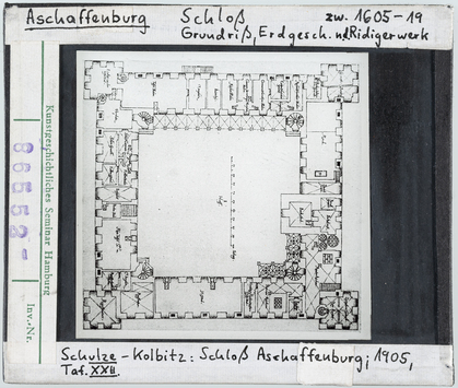 Vorschaubild Aschaffenburg: Schloss, Grundriss Erdgeschoss und Ridigerwerk 